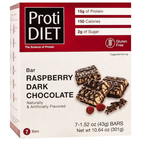ProtiDiet Raspberry Dark Chocolate Bars \ 7 Servings Per Box
